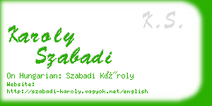 karoly szabadi business card